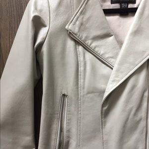 Leather jacket light gray